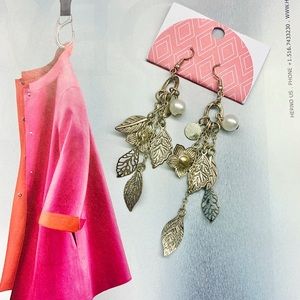 *Silver Charm And Pearl Earrings*